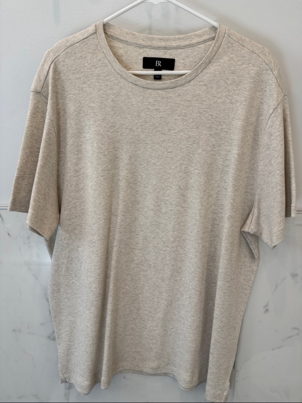 Banana Republic Men's XL Crewneck Short Sleeve Tee in Heather Beige
